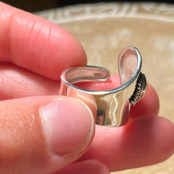 Ethiopian Opal 925 Sterling Silver Adjustable Open Ring - Picture 11 of 13